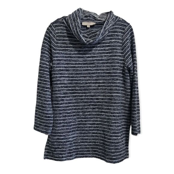 Loft navy and white stripe cowl neck sweater - Picture 1 of 5